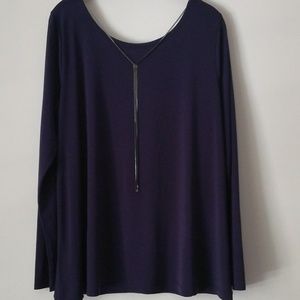 Lane Bryant blouse with attached necklace
